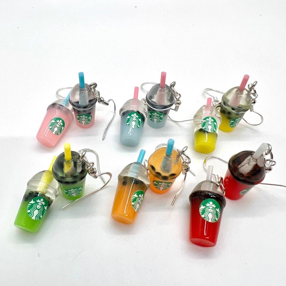 Starbucks Earrings - Boba Beads Earrings - Drink Earrings - Summer Earrings - Picture 1 of 8